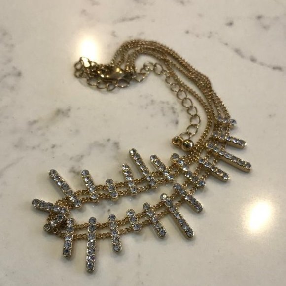 Gold-Tone & Rhinestone Choker - Picture 2 of 7